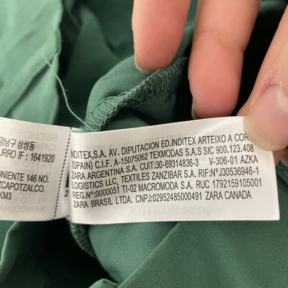 Zara Womens Pants Size XL Trousers Green Flowy Pleated Wide Leg 5427/420 NWOT - Picture 5 of 13